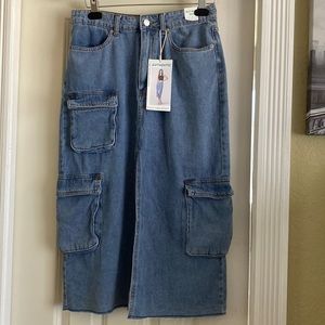 Authentic Simple society slit midi skirt